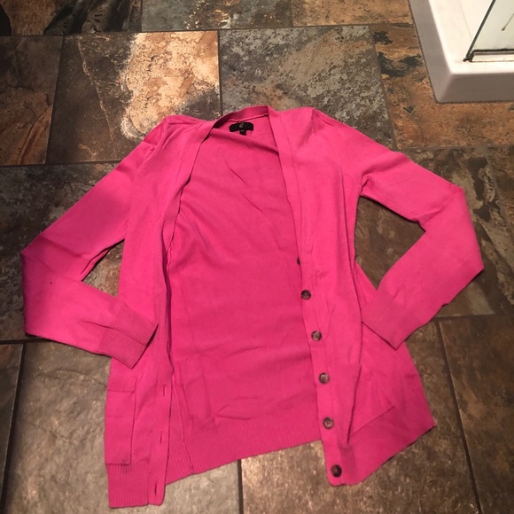 Hot Pink/Fuchsia Button-Up Cardigan - Picture 3 of 6